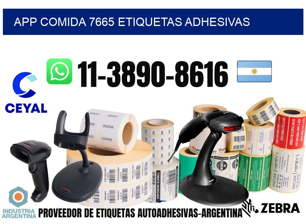 App comida 7665 etiquetas adhesivas