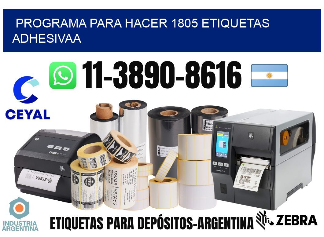 Programa para hacer 1805 etiquetas adhesivaa