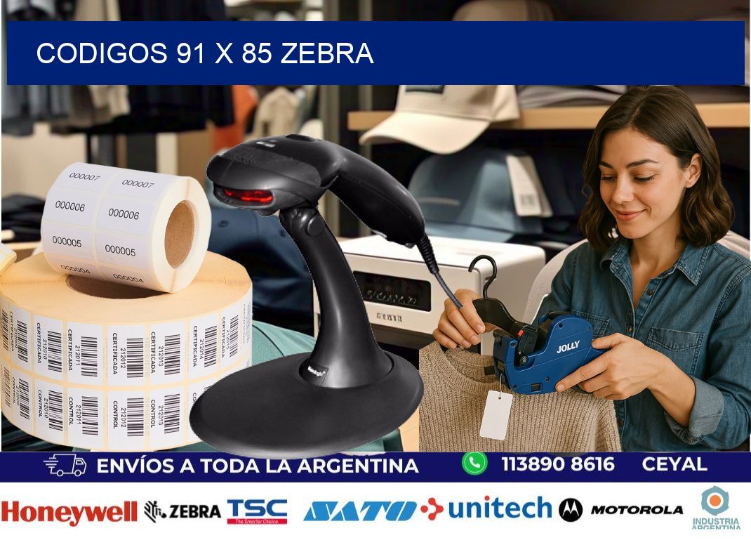 codigos 91 x 85 zebra