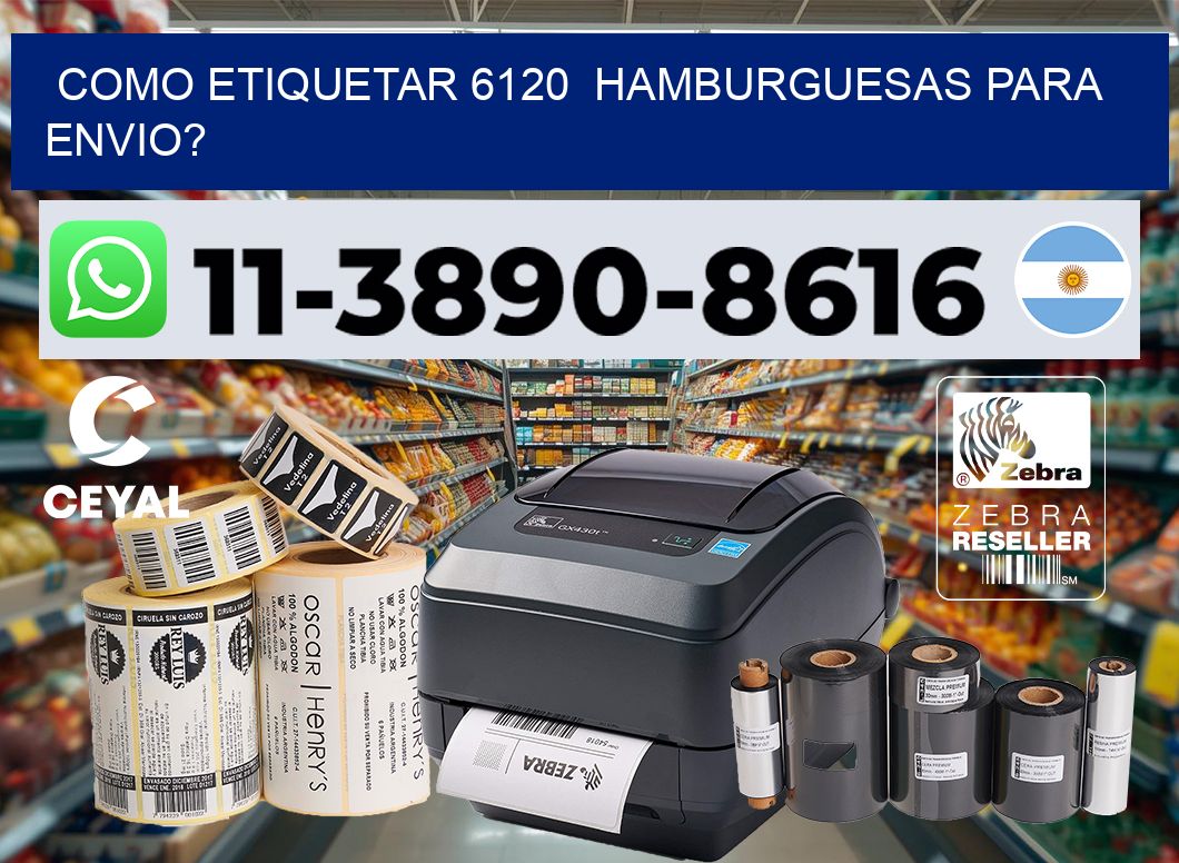 como etiquetar 6120  hamburguesas para envio?