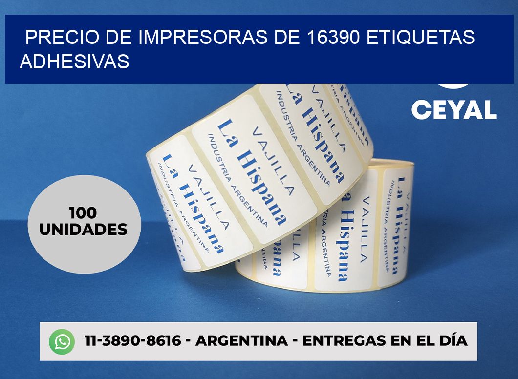 precio de impresoras de 16390 etiquetas adhesivas