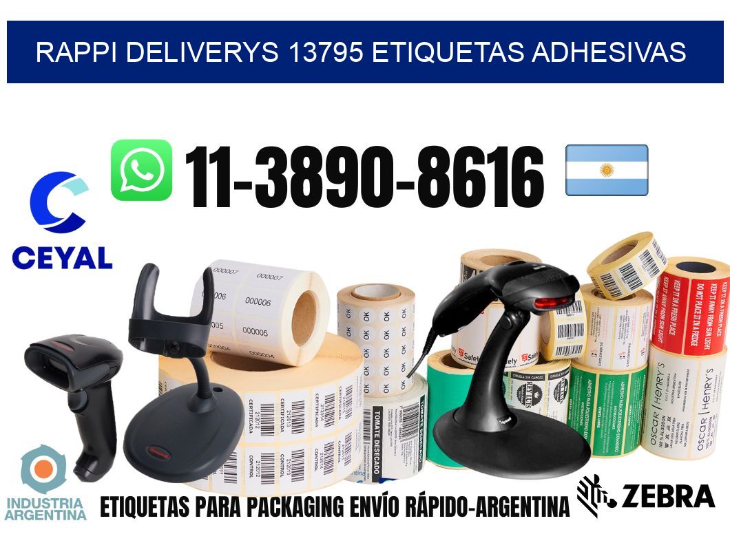 rappi deliverys 13795 etiquetas adhesivas