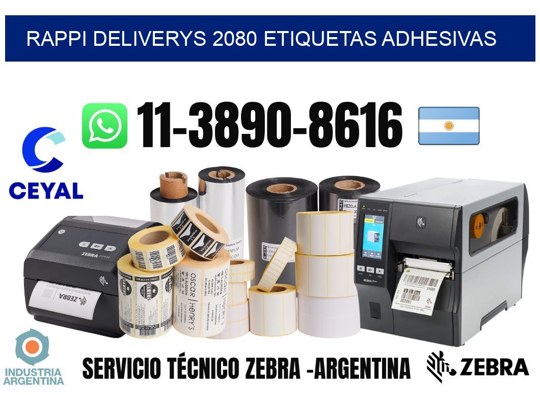 rappi deliverys 2080 etiquetas adhesivas