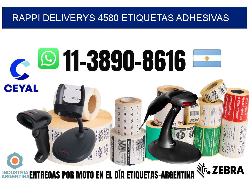 rappi deliverys 4580 etiquetas adhesivas