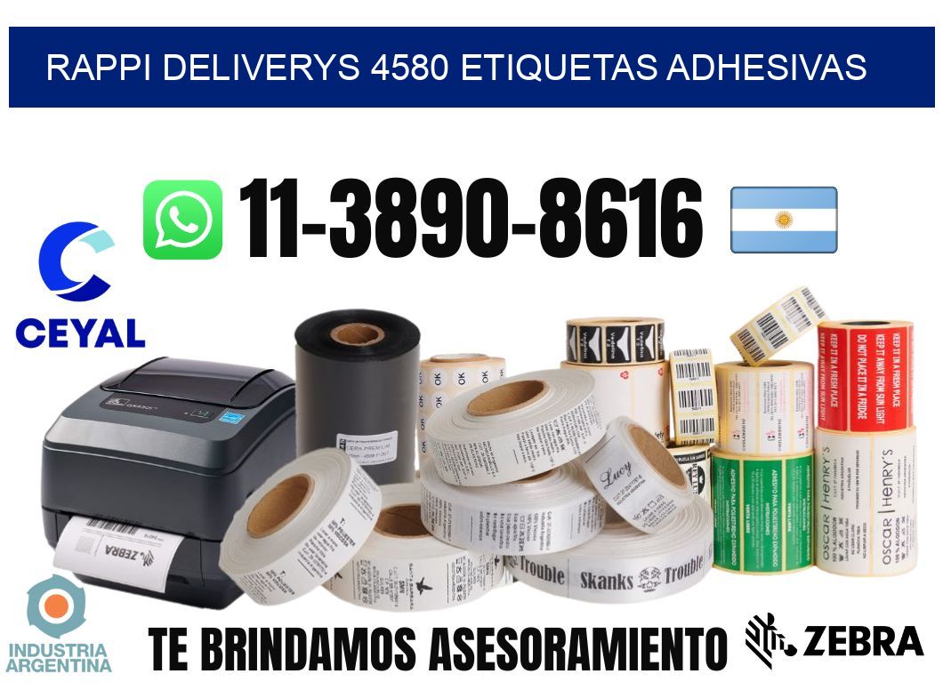 rappi deliverys 4580 etiquetas adhesivas