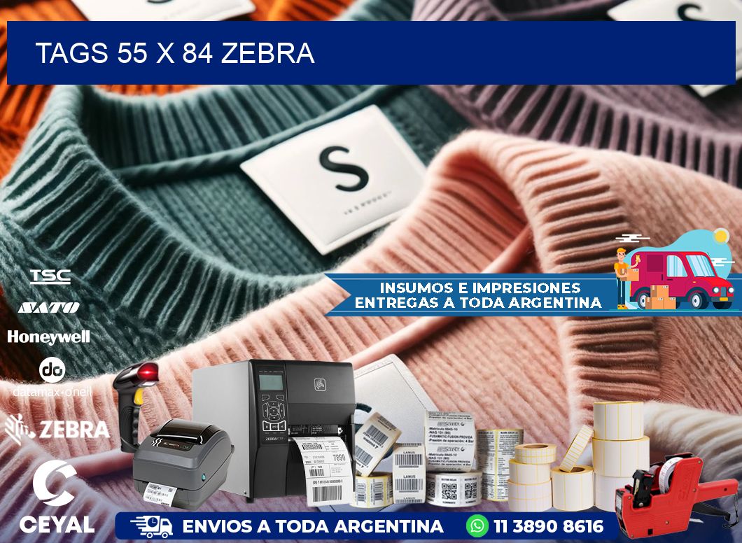 tags 55 x 84 zebra