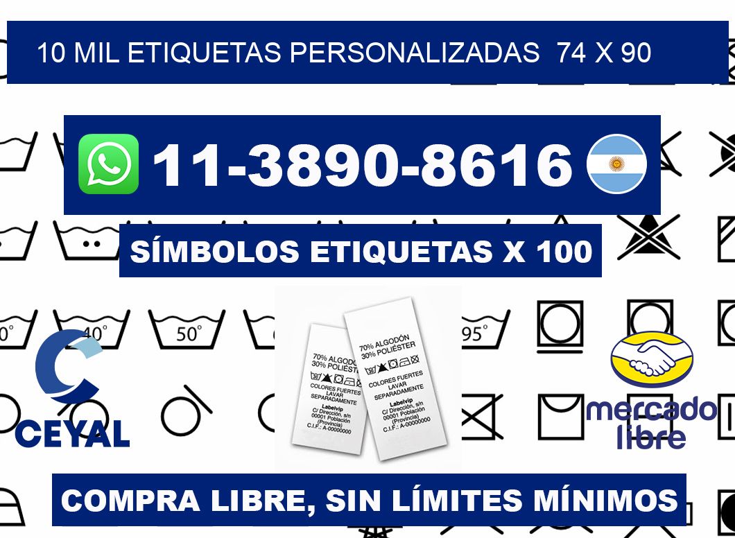 10 mil etiquetas personalizadas  74 x 90