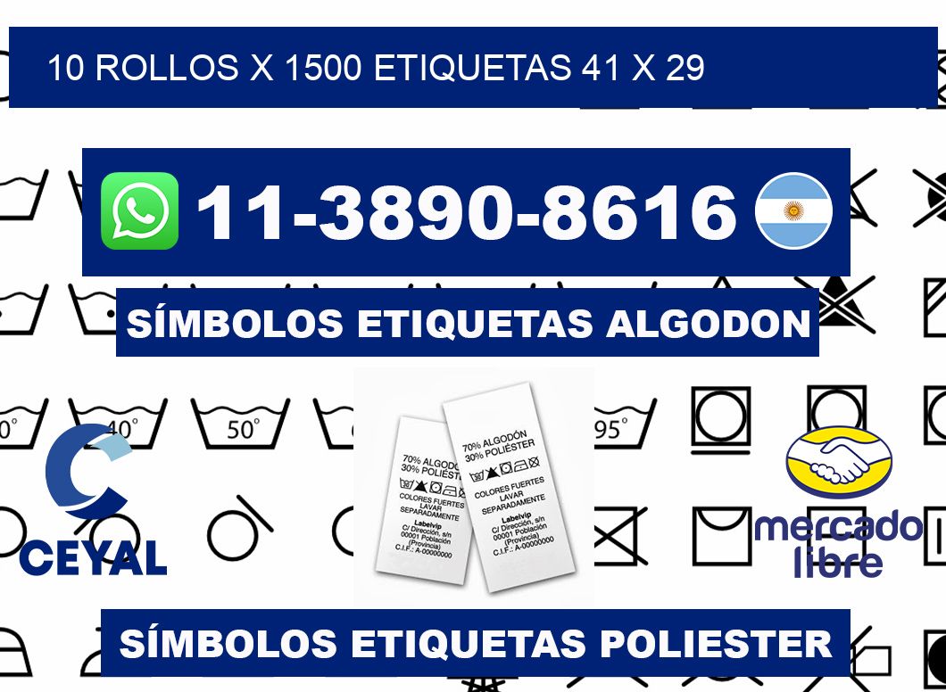 10 rollos x 1500 etiquetas 41 x 29
