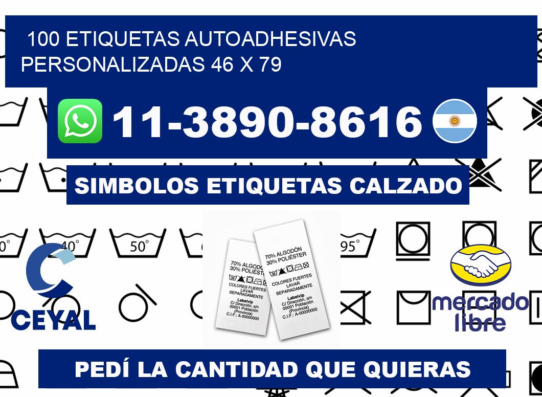 100 Etiquetas autoadhesivas personalizadas 46 x 79