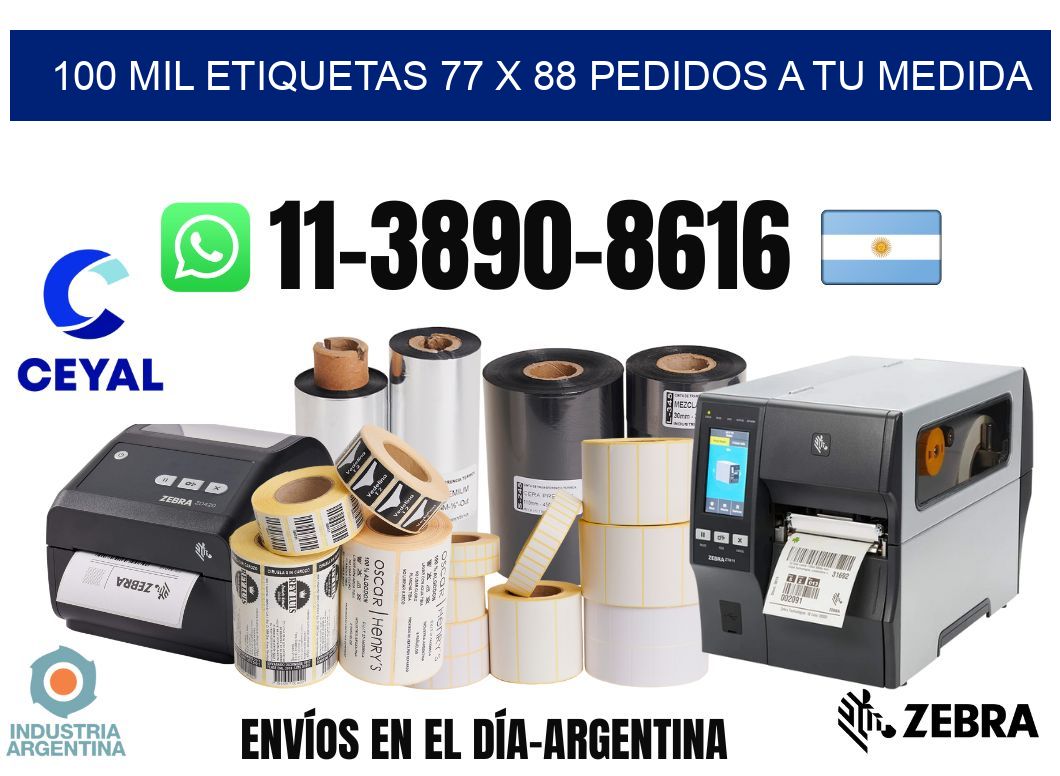 100 mil etiquetas 77 x 88 Pedidos a tu medida