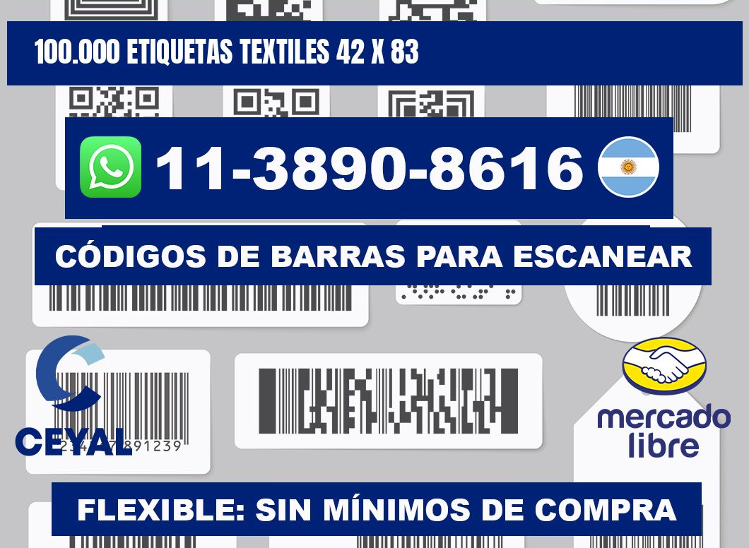 100.000 ETIQUETAS TEXTILES 42 x 83