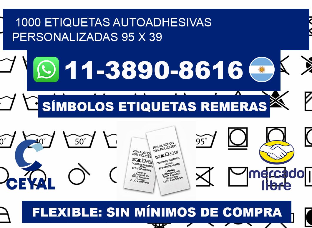 1000 Etiquetas autoadhesivas personalizadas 95 x 39