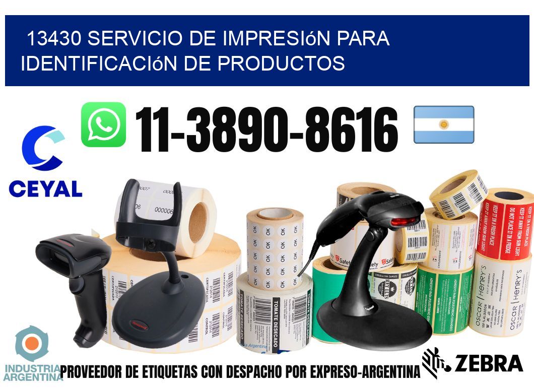 13430 Servicio de impresión para identificación de productos