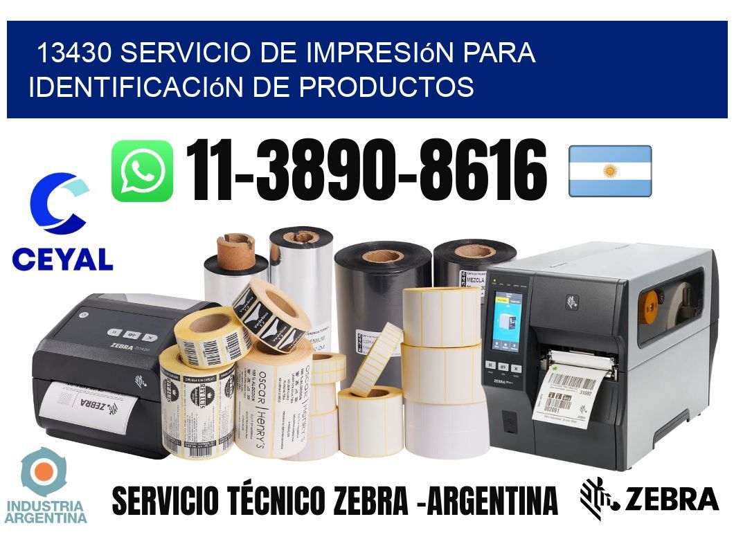 13430 Servicio de impresión para identificación de productos