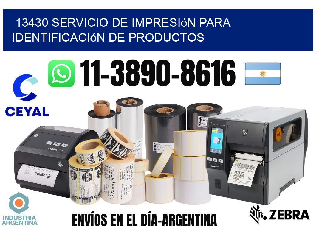 13430 Servicio de impresión para identificación de productos