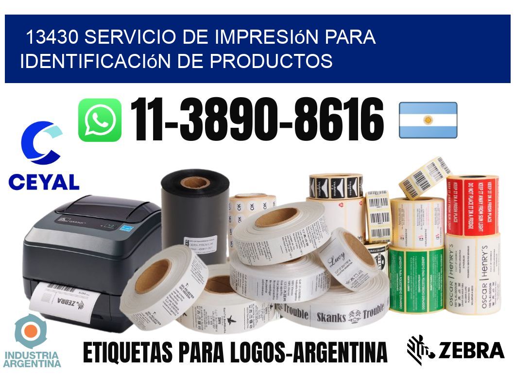 13430 Servicio de impresión para identificación de productos