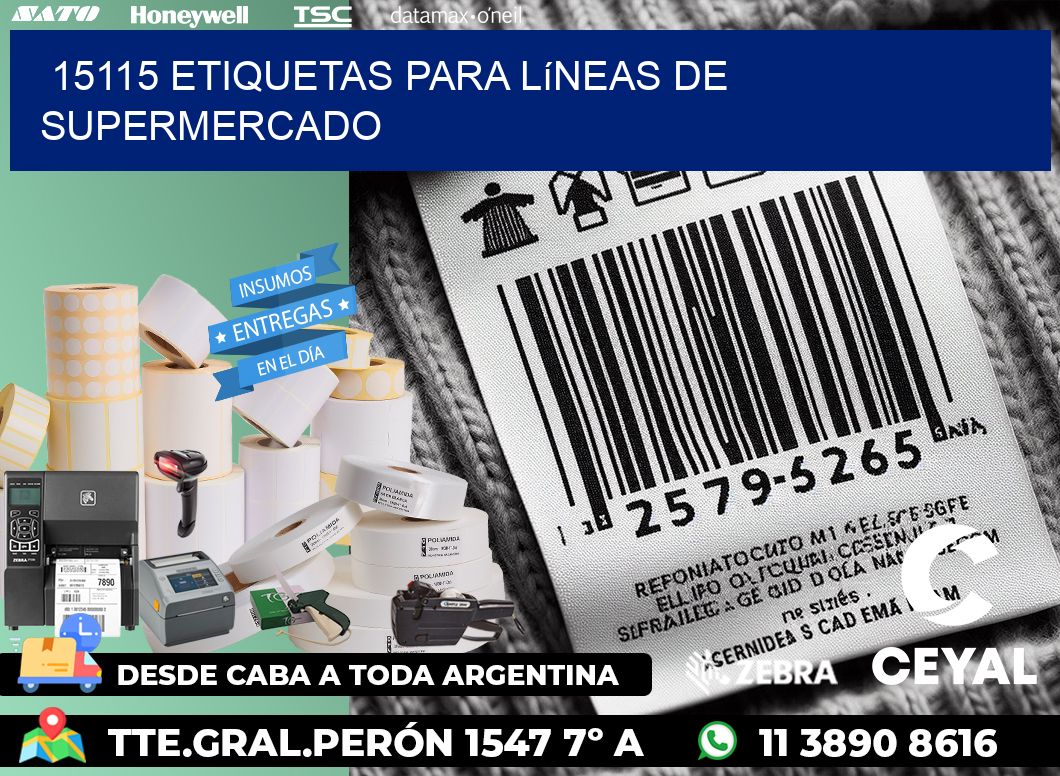 15115 Etiquetas para líneas de supermercado