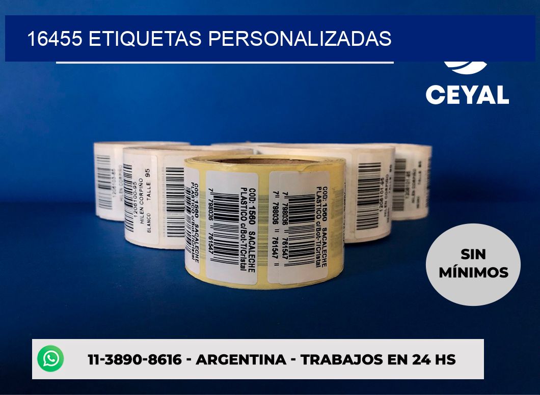 16455 etiquetas personalizadas