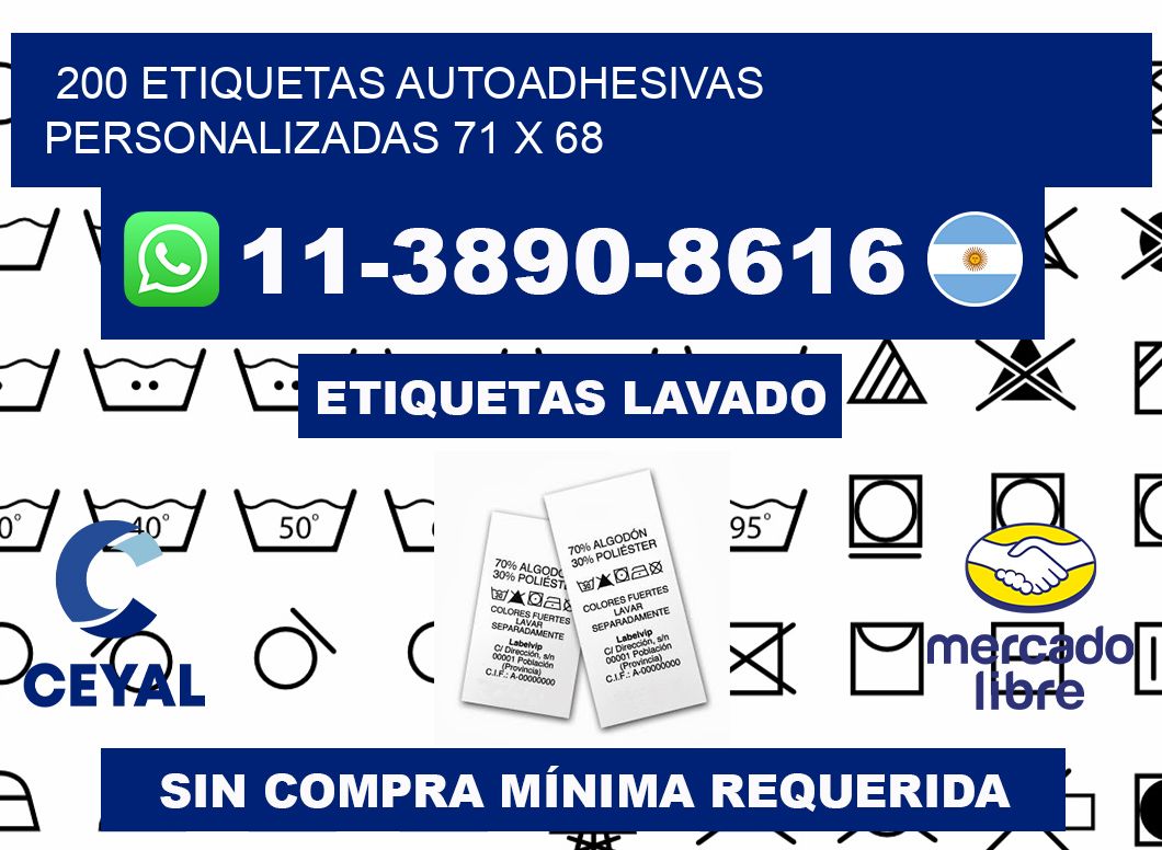 200 Etiquetas autoadhesivas personalizadas 71 x 68
