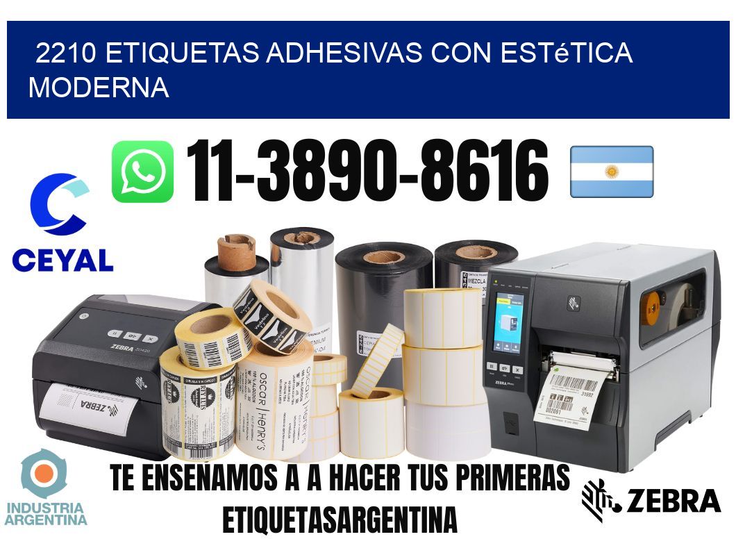 2210 Etiquetas adhesivas con estética moderna