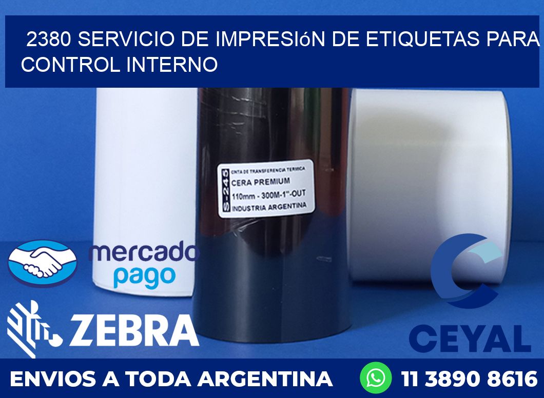 2380 Servicio de impresión de etiquetas para control interno
