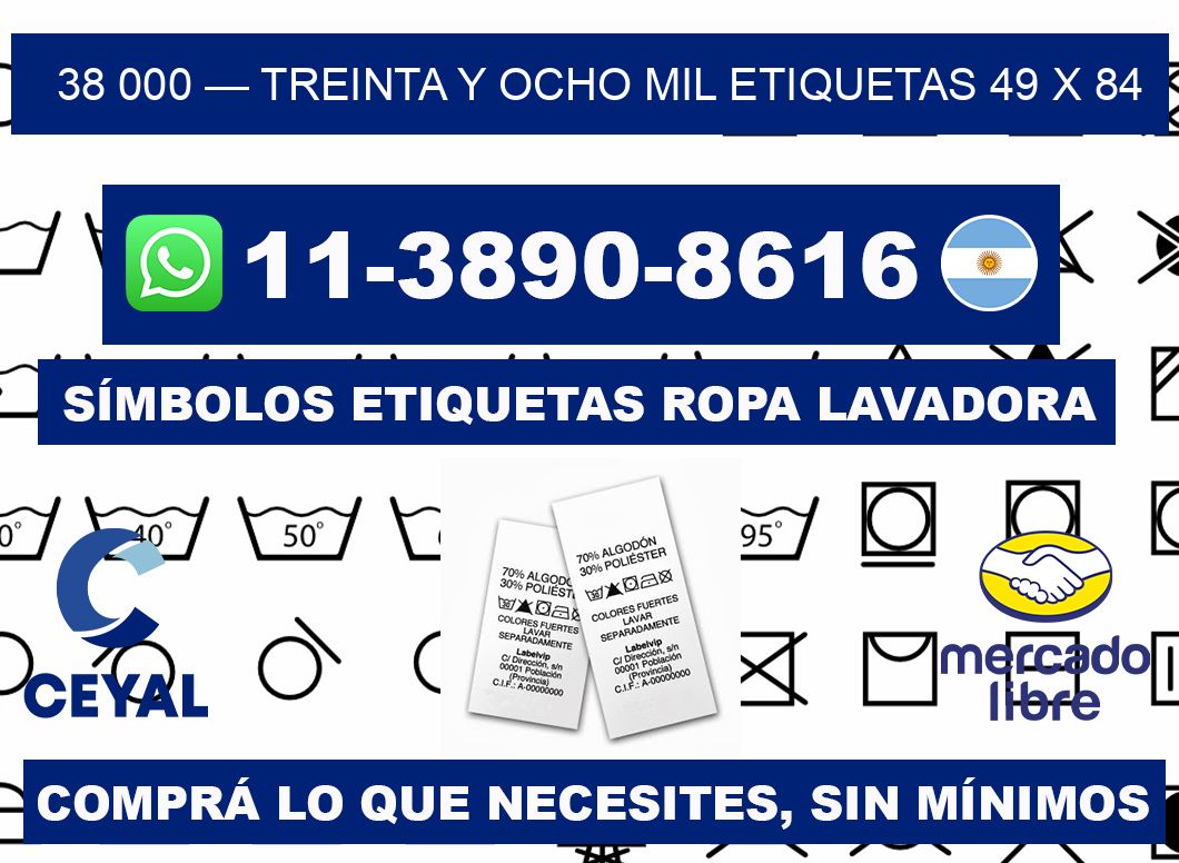 38 000 — treinta y ocho mil etiquetas 49 x 84
