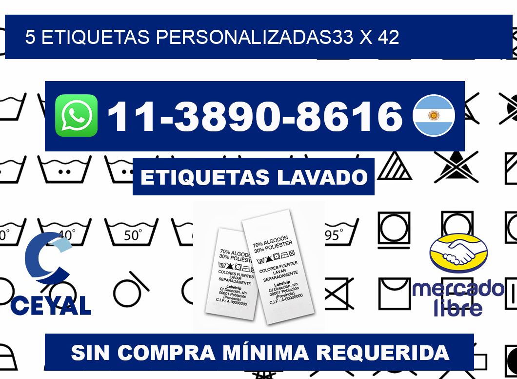 5 ETIQUETAS PERSONALIZADAS33 x 42