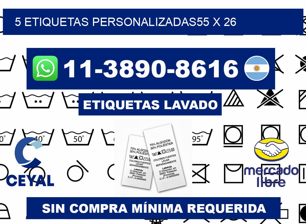 5 ETIQUETAS PERSONALIZADAS55 x 26