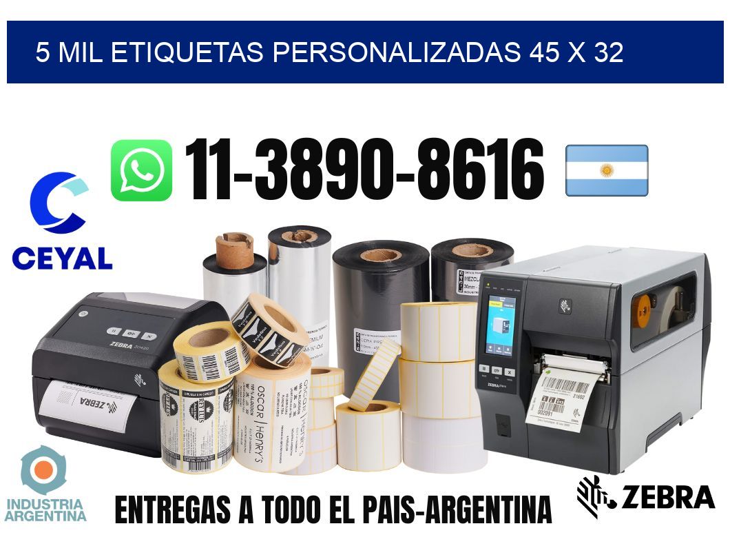 5 mil etiquetas personalizadas 45 x 32