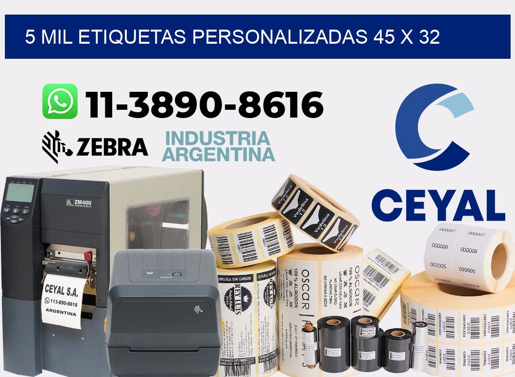 5 mil etiquetas personalizadas 45 x 32