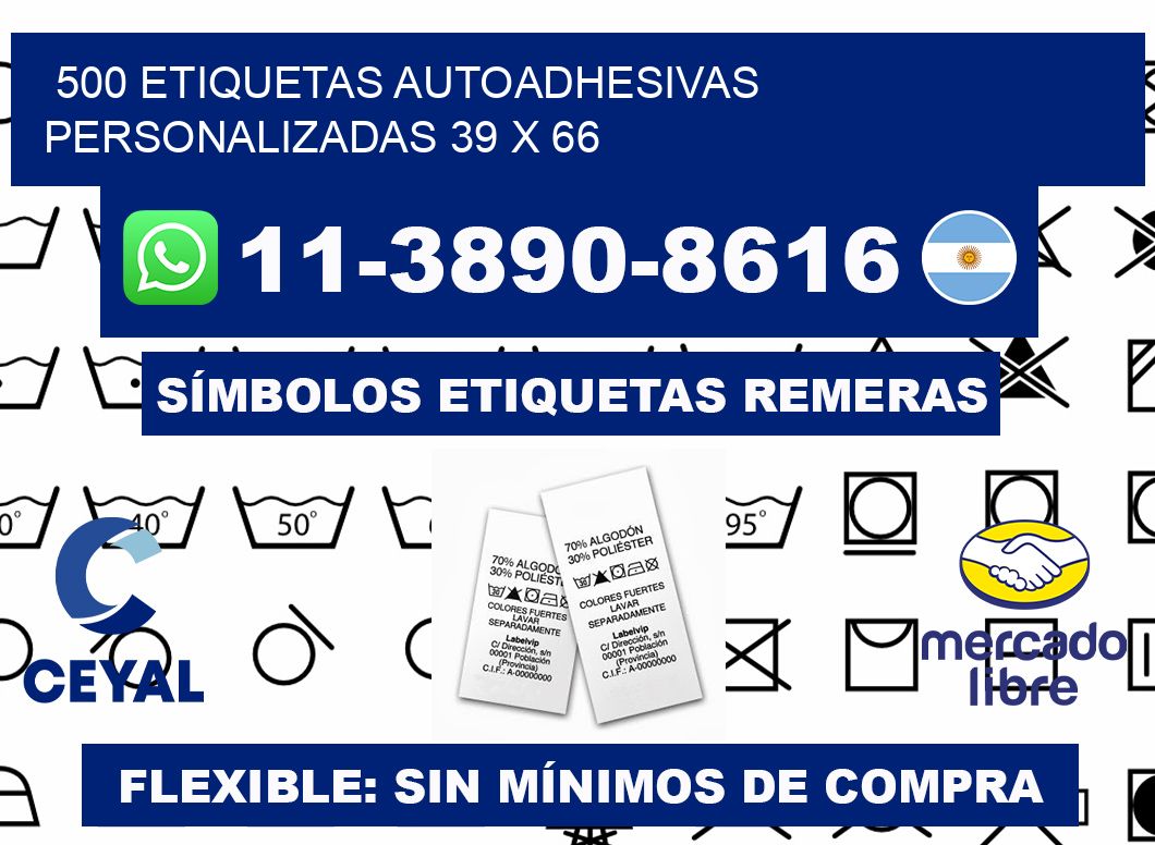500 Etiquetas autoadhesivas personalizadas 39 x 66