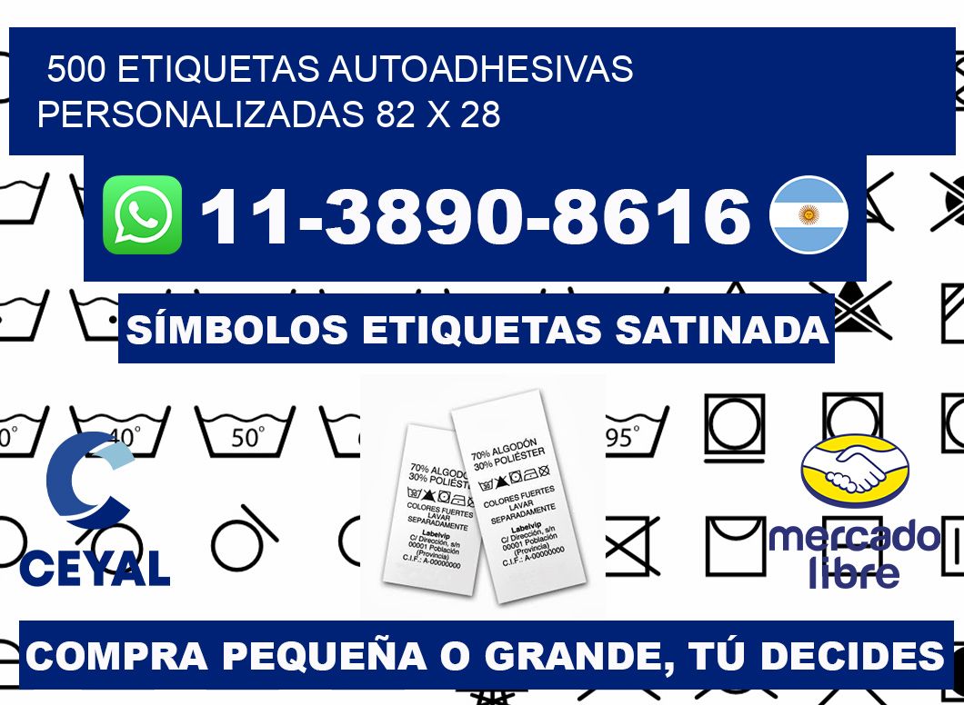 500 Etiquetas autoadhesivas personalizadas 82 x 28