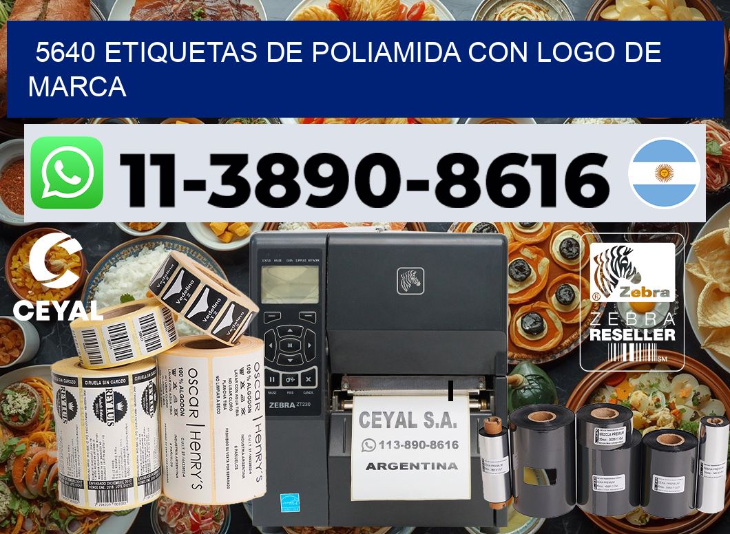5640 Etiquetas de poliamida con logo de marca