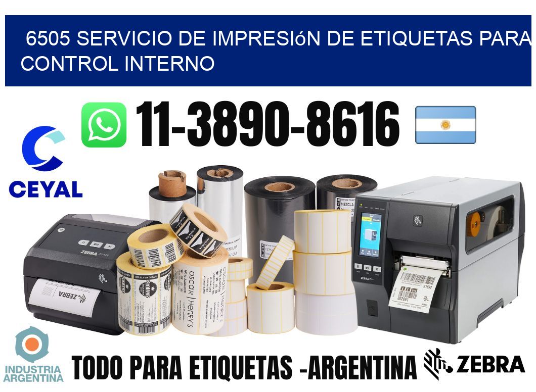 6505 Servicio de impresión de etiquetas para control interno