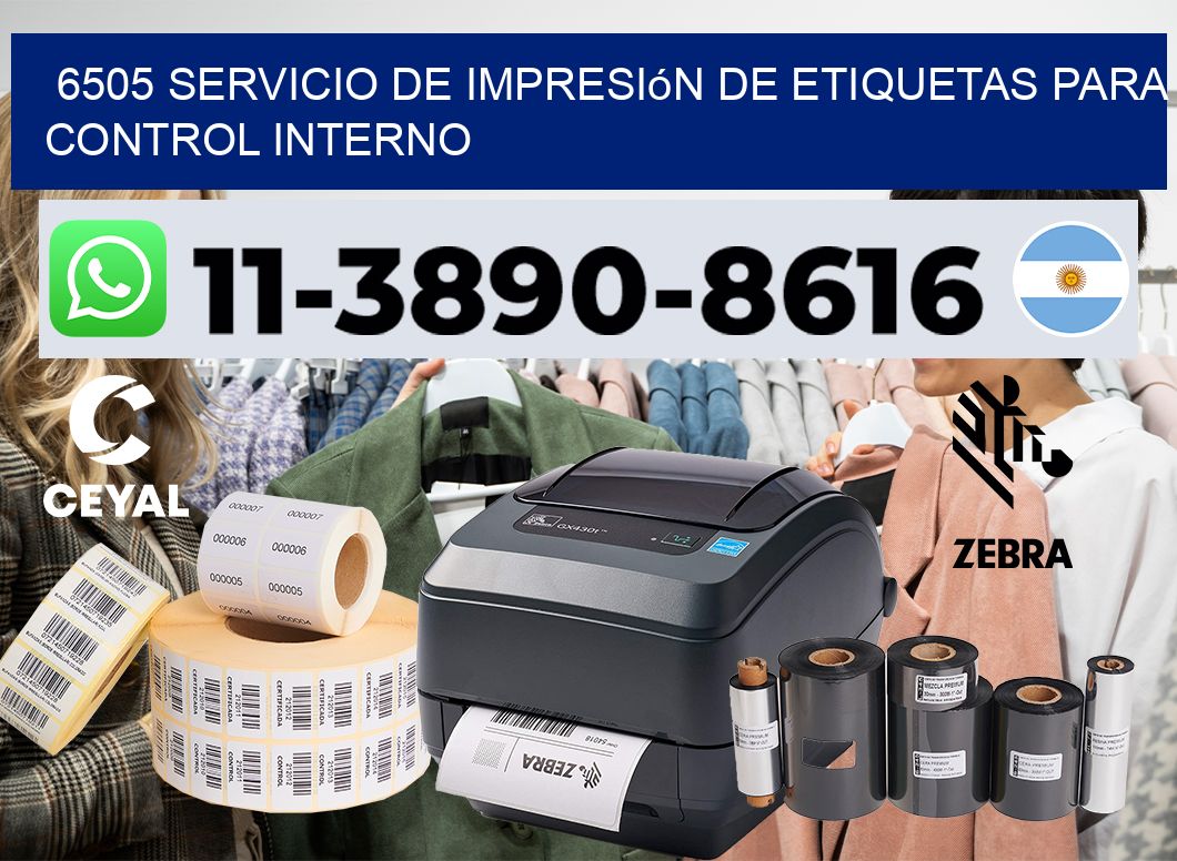 6505 Servicio de impresión de etiquetas para control interno