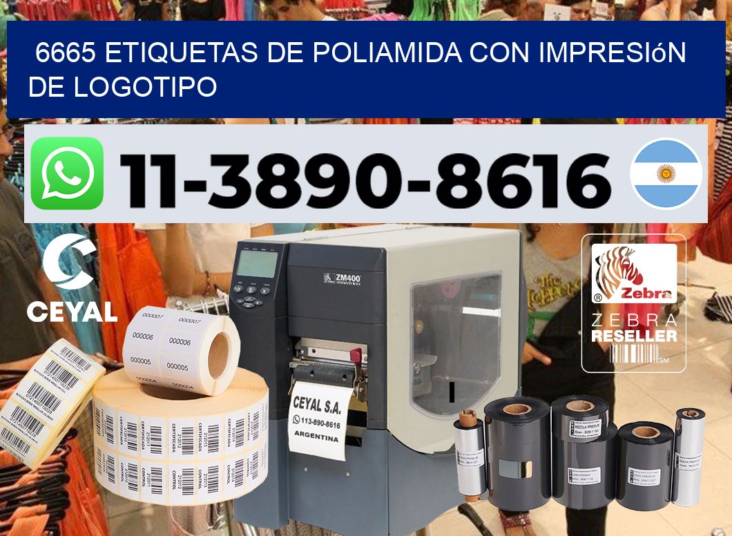 6665 Etiquetas de poliamida con impresión de logotipo