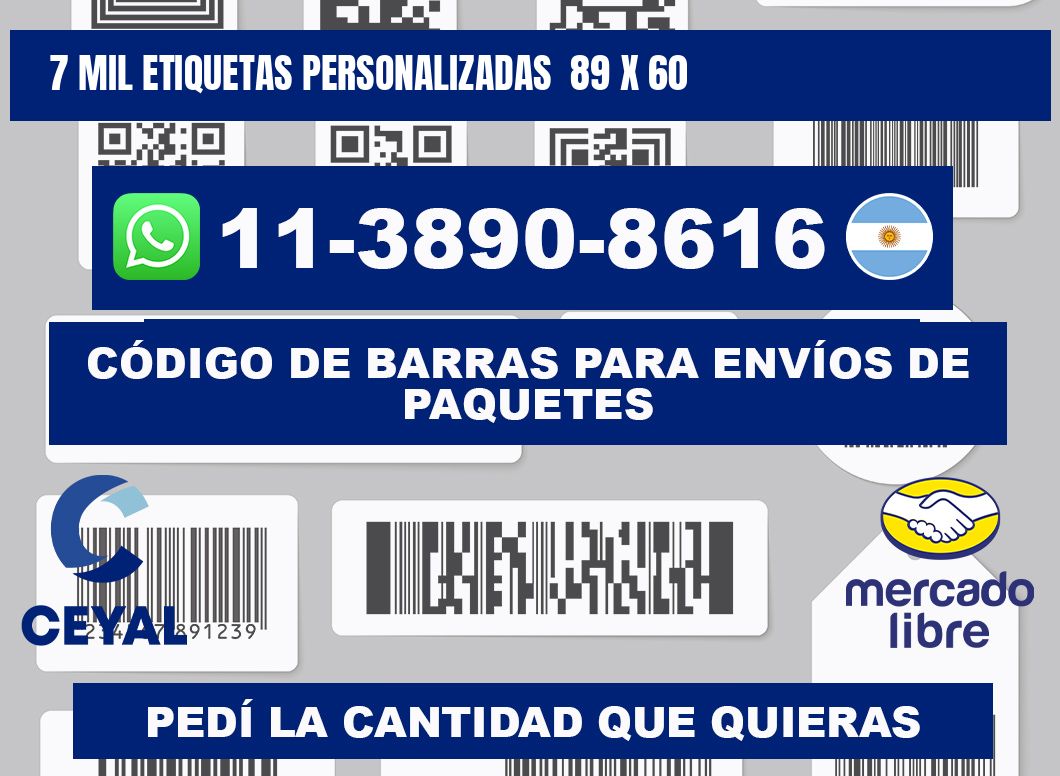7 mil etiquetas personalizadas  89 x 60