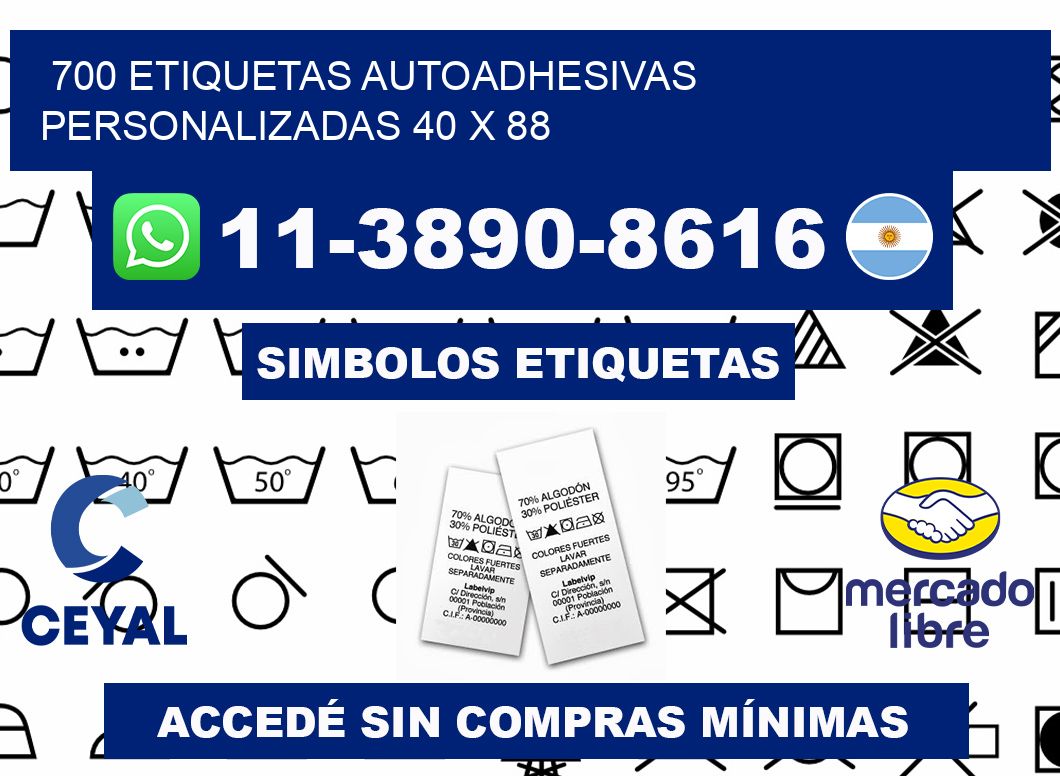 700 Etiquetas autoadhesivas personalizadas 40 x 88