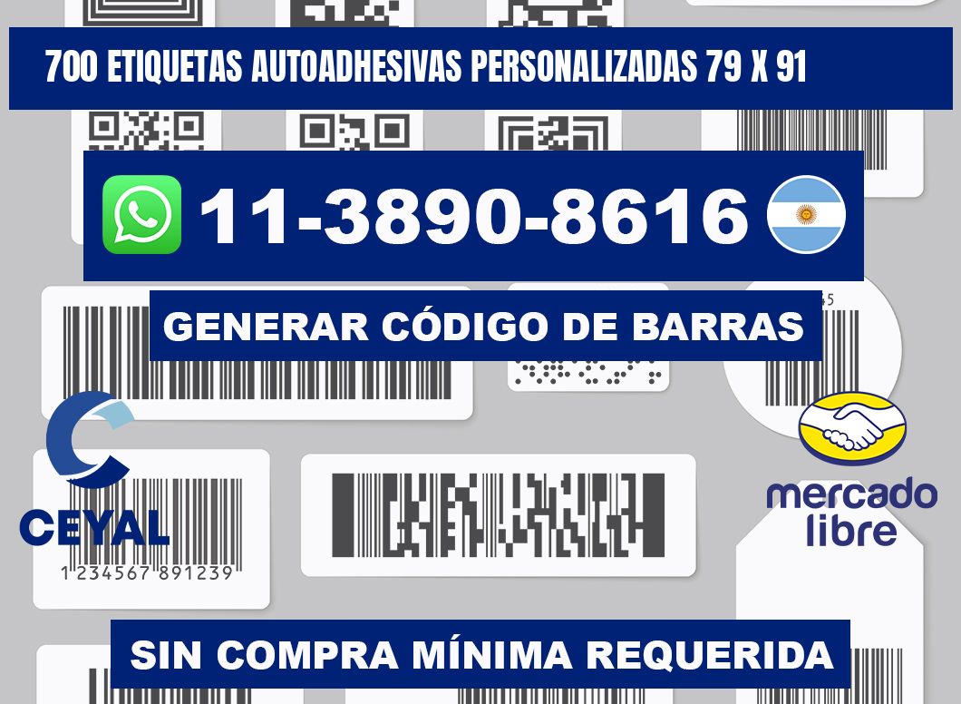 700 Etiquetas autoadhesivas personalizadas 79 x 91