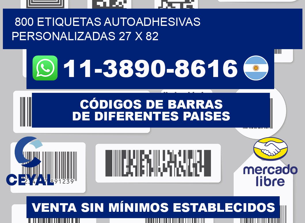 800 Etiquetas autoadhesivas personalizadas 27 x 82
