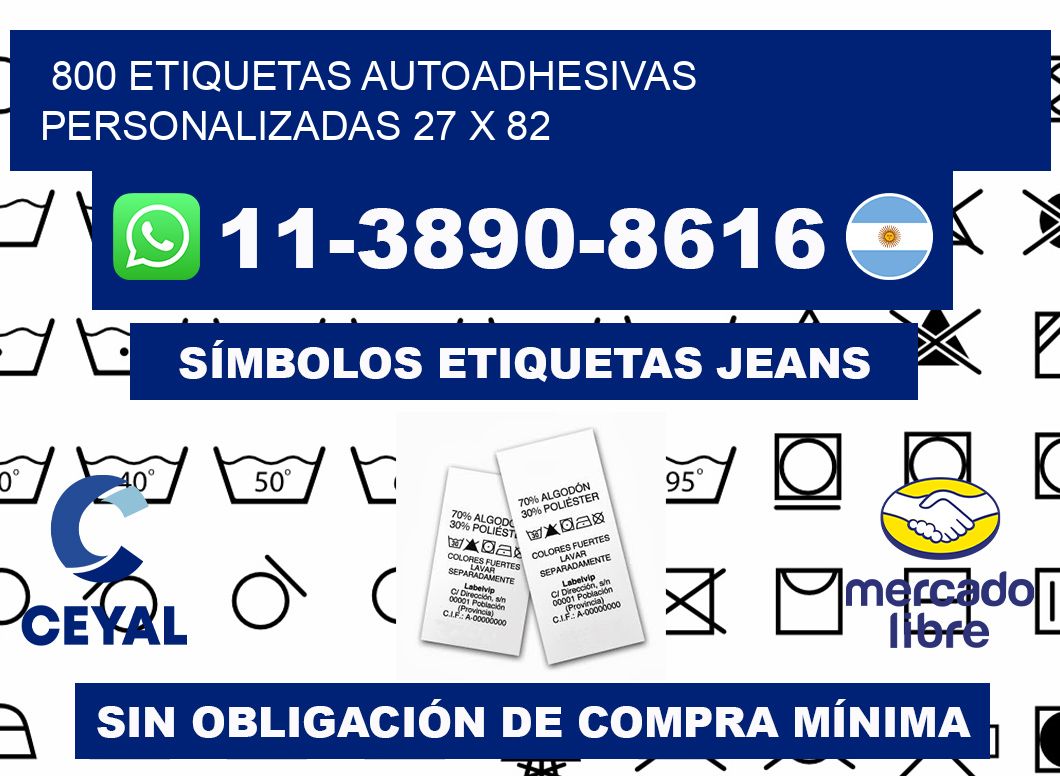 800 Etiquetas autoadhesivas personalizadas 27 x 82