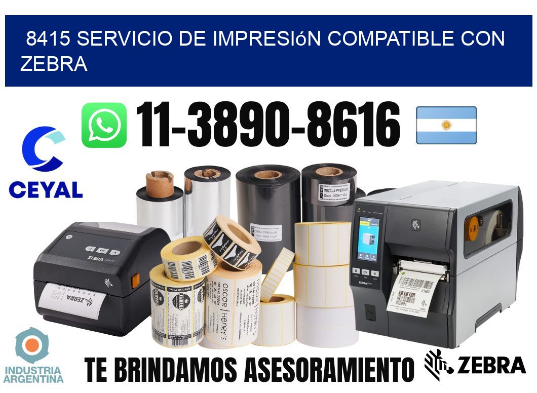 8415 Servicio de impresión compatible con Zebra