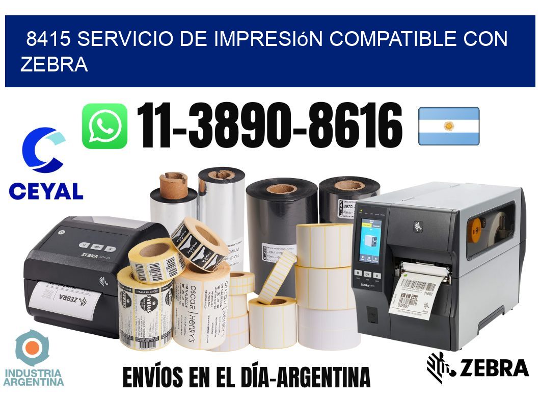 8415 Servicio de impresión compatible con Zebra