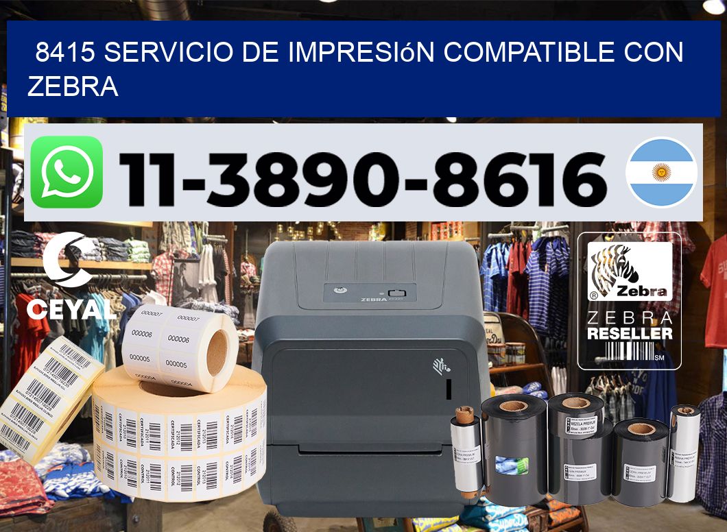 8415 Servicio de impresión compatible con Zebra