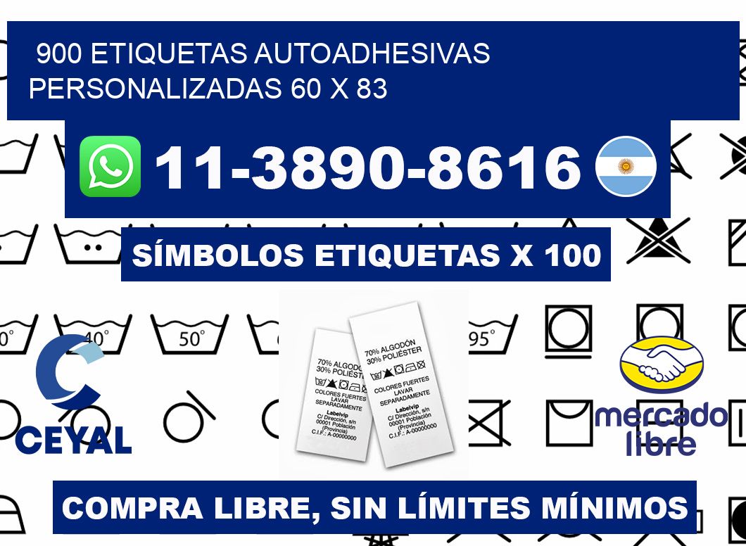 900 Etiquetas autoadhesivas personalizadas 60 x 83