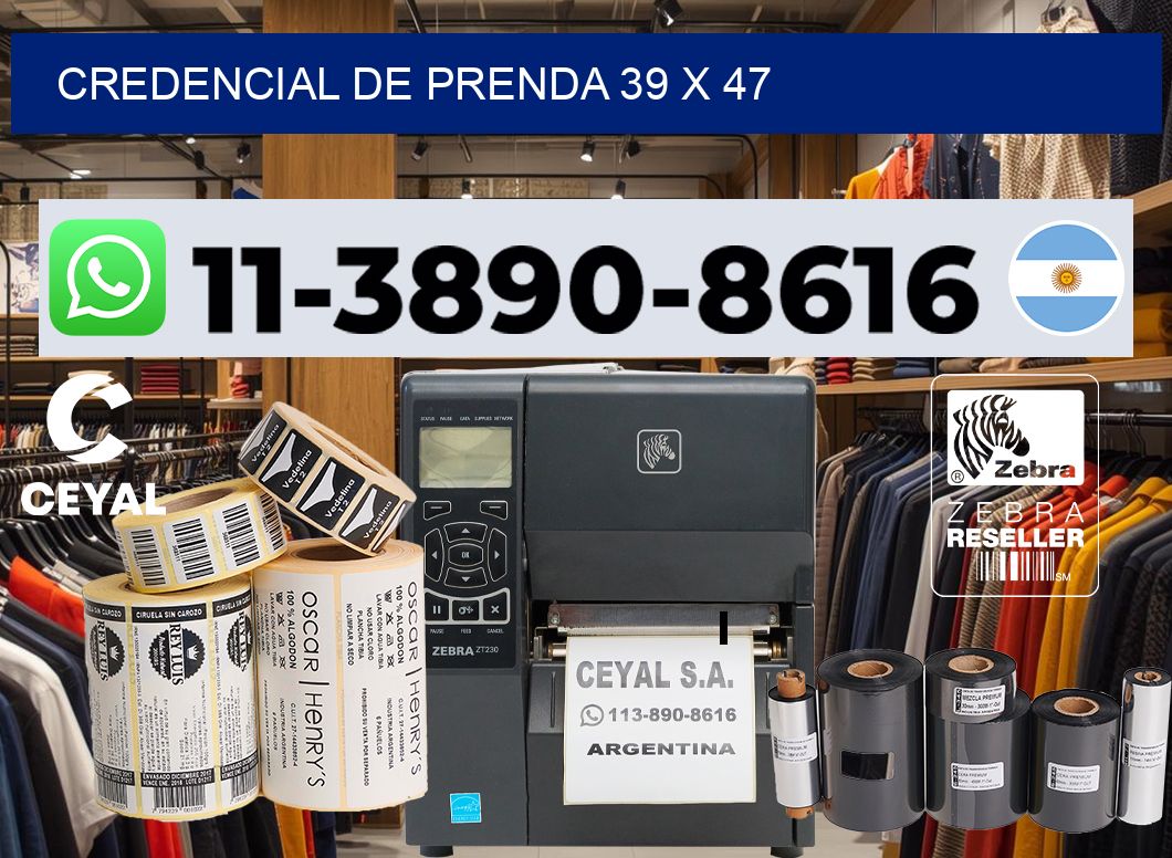 Credencial de prenda 39 x 47