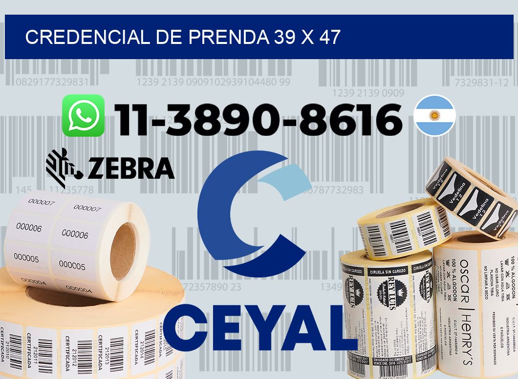 Credencial de prenda 39 x 47