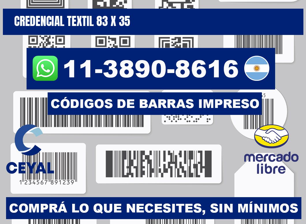 Credencial textil 83 x 35