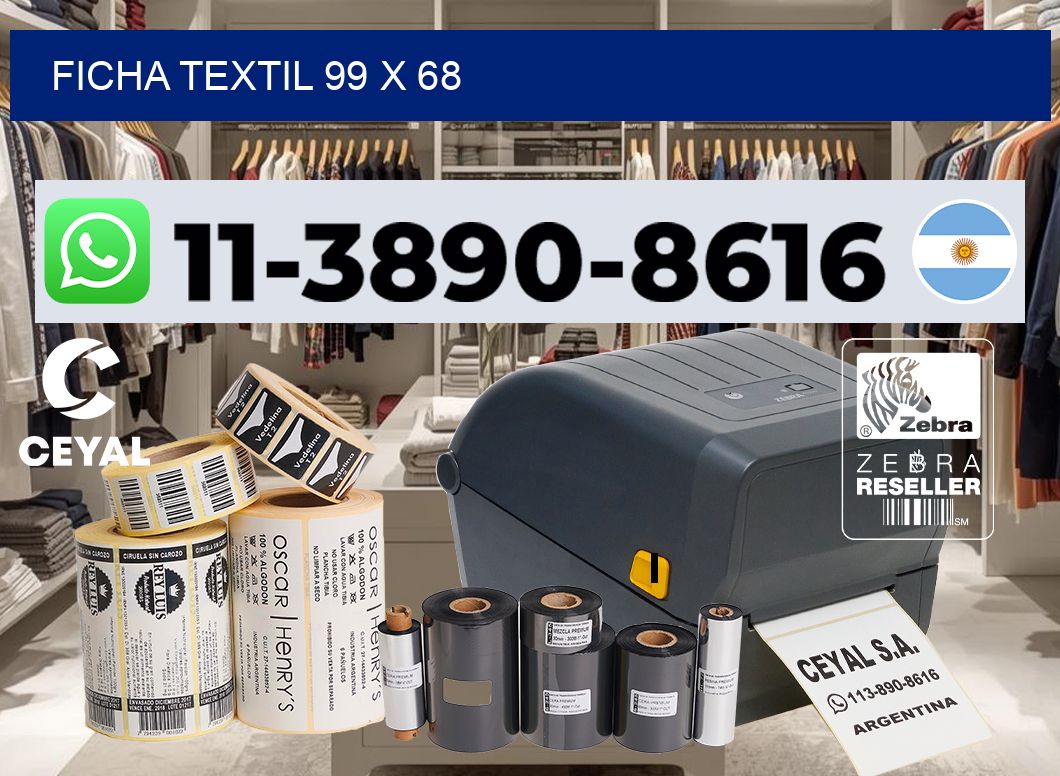 Ficha textil 99 x 68