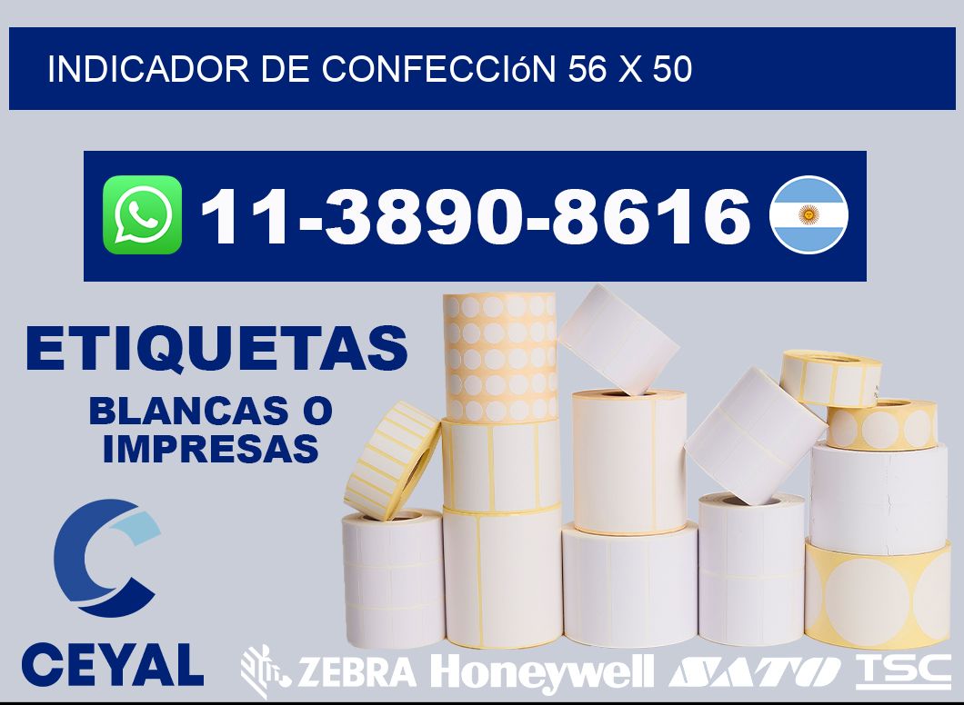 Indicador de confección 56 x 50